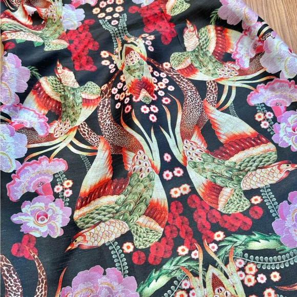 Anthropologie Payal Pretap Black Floral Satin Sleeveless Dress w. Zipper Back - Picture 2 of 8